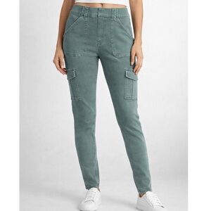 SPANX Women's Soft Sage Stretch Twill Ankle Cargo Jeans Sz L